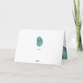 水彩ターコイズゴールドジオード | 結婚式のお礼 サンキューカード (裏面)