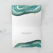 水彩ターコイズゴールドジオード | 結婚式のお礼 サンキューカード (内部)