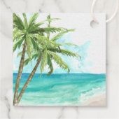 水彩ターコイズサンディビーチ結婚式へようこそ フェイバータグ (裏面)