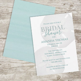 水彩ターコイズシーサイドサンドドルエレガント 招待状