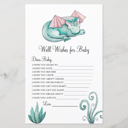 水彩ターコイズドラゴンウェルウィーズベビー (正面)