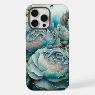 水彩ターコイズバラ iPhone 15 PRO MAXケース