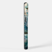 水彩ターコイズバラ iPhoneケース (右側面)