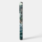 水彩ターコイズバラ iPhoneケース (左側面)