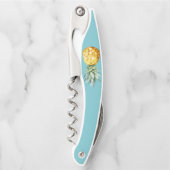 水彩ターコイズパイナップルサマーキュート ソムリエナイフ (正面)