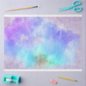 水彩ターコイズパープルデコップバックグラウンド 薄葉紙 (クラフト)