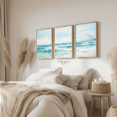 水彩ターコイズビーチプリント1 of 3ポスター ポスター