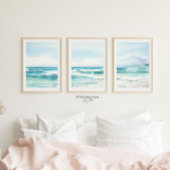水彩ターコイズビーチプリント3の3ポスター ポスター