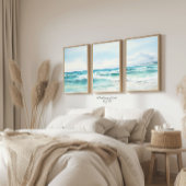 水彩ターコイズビーチプリント3の3ポスター ポスター