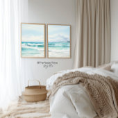 水彩ターコイズビーチプリント3の3ポスター ポスター