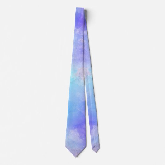 水彩ターコイズブルーバイオレット ネクタイ (正面)
