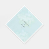 水彩ターコイズモダンカスタムウェディング スタンダードランチョンナプキン (角)