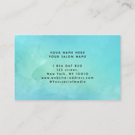 水彩ターコイズ名刺 名刺 (裏面)
