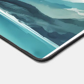 水彩ターコイズ氷河湖 デスクマット (コーナー)