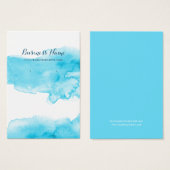 水彩ターコイズ背景イヤリングカード (正面&裏面)