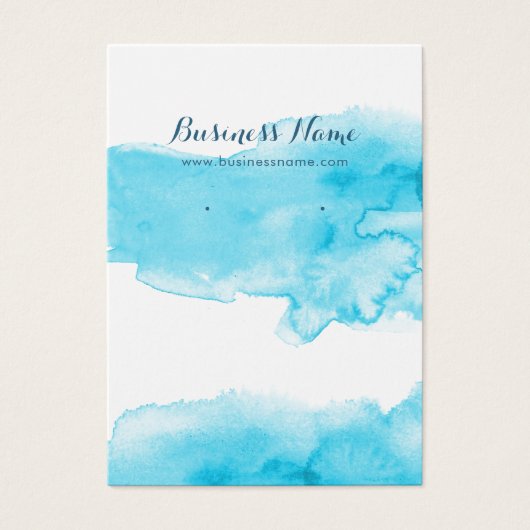 水彩ターコイズ背景イヤリングカード (正面)