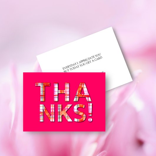 水彩タータンチェック格子模様ありがとう サンキューカード