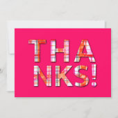 水彩タータンチェック格子模様ありがとう サンキューカード (正面)