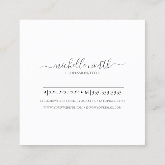 水彩ダイニングシェフケータリングID813 スクエア名刺 (裏面)