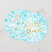 水彩ダイヤモンドブライダルシャワー 招待状 (正面/裏面)