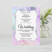 *~* 水彩ダイヤモンド ヴィンテージ モダン ウェディング 招待状 (スタンド正面)