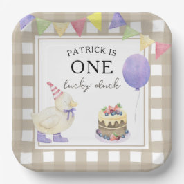水彩ダクリング1歳の誕生日 ペーパープレート