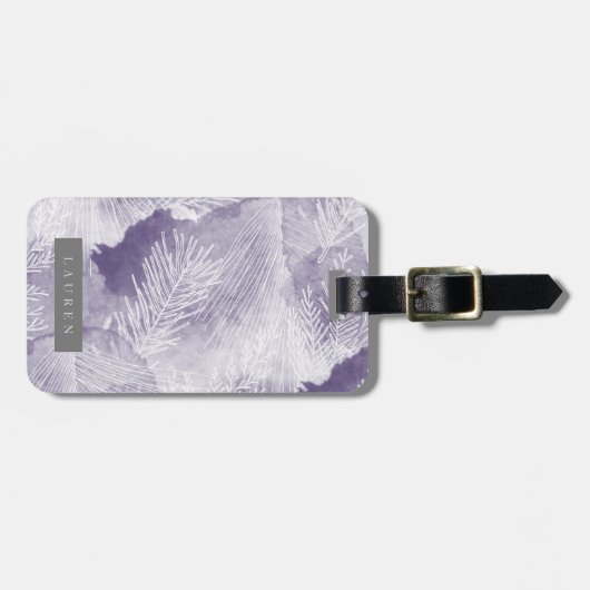 水彩ダスクパープルモノグラムラゲージタグ ラゲッジタグ (正面横)