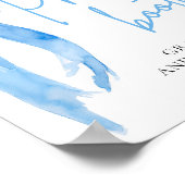 水彩ダスティブルーエレガントボウ写真ブースサイン ポスター (角)