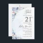 水彩ダスティブルーサプライズ21st誕生日パーティー 招待状<br><div class="desc">水彩ダスティブルーボホシックバジェットサプライズ21st誕生日パーティーこのエレガントと繊細なデザインは軽い水色のダスティブルーブルーフローラテーマを備えている。詳細で招待状をパーソナライズもしし、文字のスタイルと配置をさらに再調整したい場合は、「更に調整するクリック」カスタマイズボタンを押して下さい。同じテーマの他の製品は私の店を訪れる：Youtopia Official.</div>