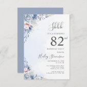 水彩ダスティブルーサプライズ82ndバースデーパーティー 招待状 (正面/裏面)