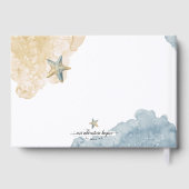 水彩ダスティブルースターフィッシュ🌊ビーチ結婚式 ゲストブック (裏面)