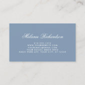 水彩ダスティブルーピンク赤面フローラ金ゴールド 名刺 (裏面)