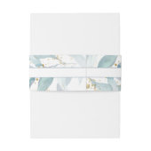 水彩ダスティブルーフローラエレガント金ゴールド結婚 招待状ベリーバンド (裏面例)