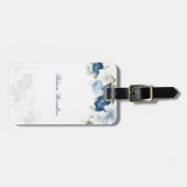 水彩ダスティブルーフローラスクリプトカスタム ラゲッジタグ (正面横)