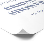 水彩ダスティブルーブライダルシャワーポスター ポスター (角)