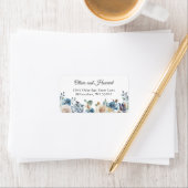 水彩ダスティブルーボー素朴ホフローラアドレス ラベル (インサイチュ)