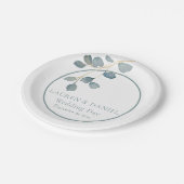 水彩ダスティブルー結婚ズテーマ紙プレート ペーパープレート (アングル)