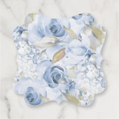 水彩ダスティーブルーのバラ感謝祭スクリプト フェイバータグ (裏面)