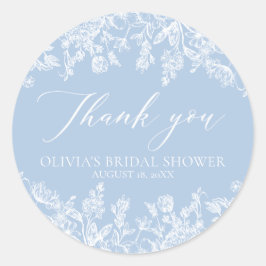 水彩ダスティーブルーの結婚前お礼 ラウンドシール