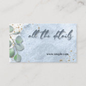 水彩ダスティーブルーの結婚式詳細カード エンクロージャーカード (正面)
