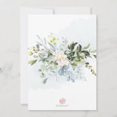 水彩ダスティーブルー ユーカリ ブライダルシャワー 招待状 (裏面)