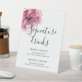 水彩ダスティーローズ フラワール シグネチャードリンク 台座サイン (インサイチュ)