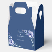 水彩ダスティー素朴ブルーフローラ結婚ズ フェイバーボックス (オープン)