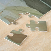 水彩ダックスカントリーガーデンポンドシーン2 ジグソーパズル (側面)