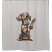 水彩ダックスシャントシャワーカーテン シャワーカーテン (正面)