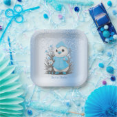 水彩ダックブルーフラワーズ紙プレート ペーパープレート (パーティー)