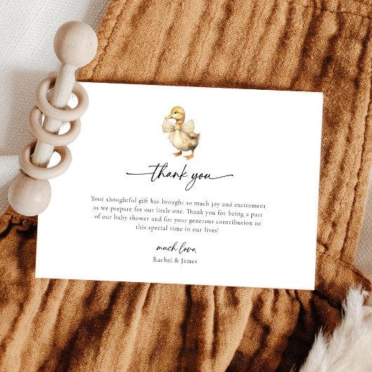 水彩ダックベビーシャワーサンキューカード サンキューカード