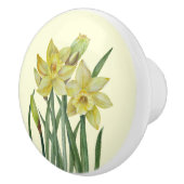 水彩ダッフォジルフラワーフローラアートモノグラムト セラミックノブ (右)