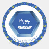 水彩ダビッドスターパーソナライズされた ラウンドシール (正面)