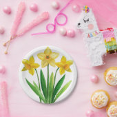 水彩ダフォディルディティフローラ紙プレート ペーパープレート (パーティー)